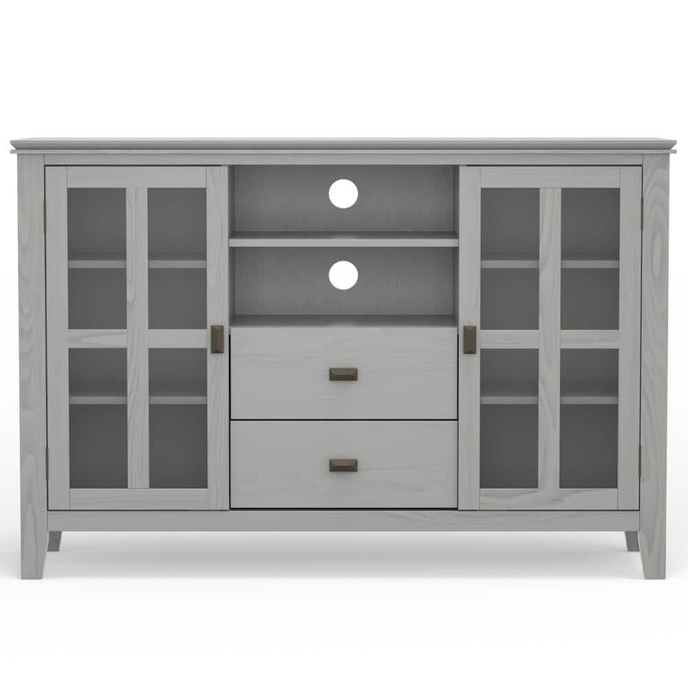Artisan Fog Grey Solid Wood 53" Contemporary TV Media Stand