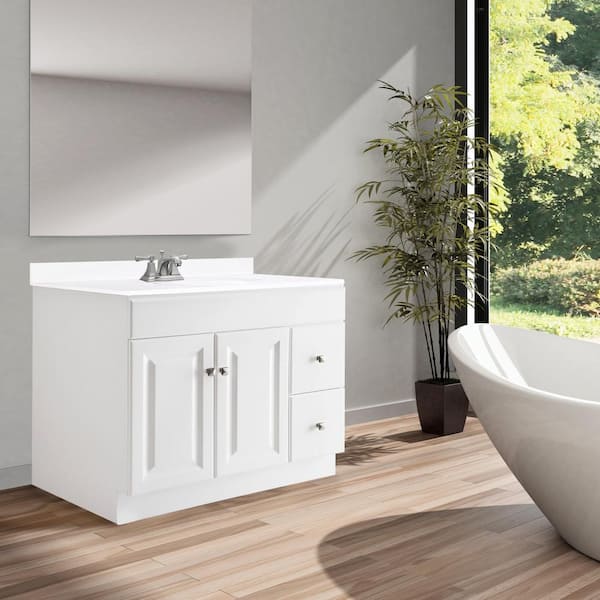 Design House Wyndham 36 In W X 21 D Unassembled Bath Vanity Cabinet Only White Semi Gloss 597245 The Home Depot D Unassembled Bath Vanity Cabinet Only, Design House Wyndham 36 In White Bathroom Vanity Cabinet