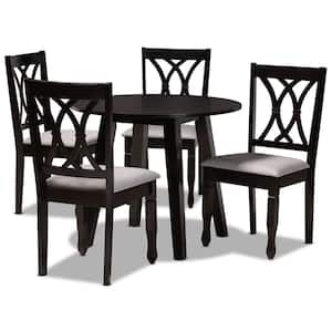 Millie 5-Piece Grey and Dark Brown Dining Set