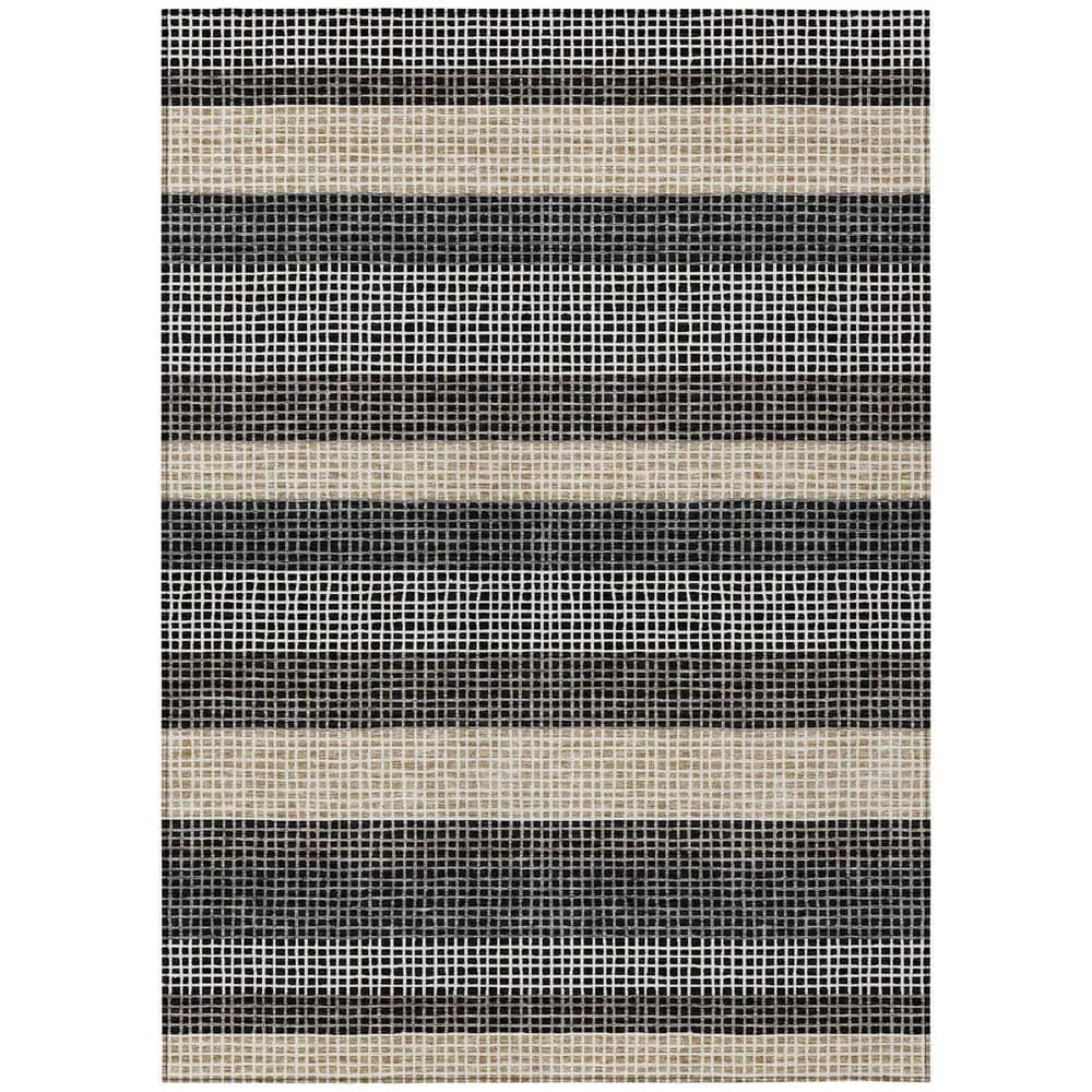 Chantille Machine Washable Indoor/Outdoor Abstract ACN2530 Black 3 ft. x 5 ft. Area Rug price history on PriceWatchPro