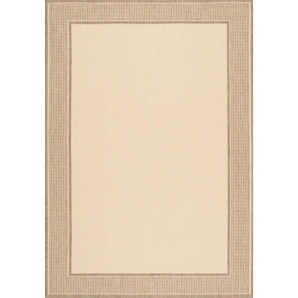 Handmade Oval Beige 5' x 7' Easy-Care Synthetic Area Rug