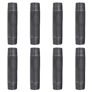 3/4 in. x 4-1/2 in. Black Industrial Steel Grey Plumbing Nipple (8-Pack)
