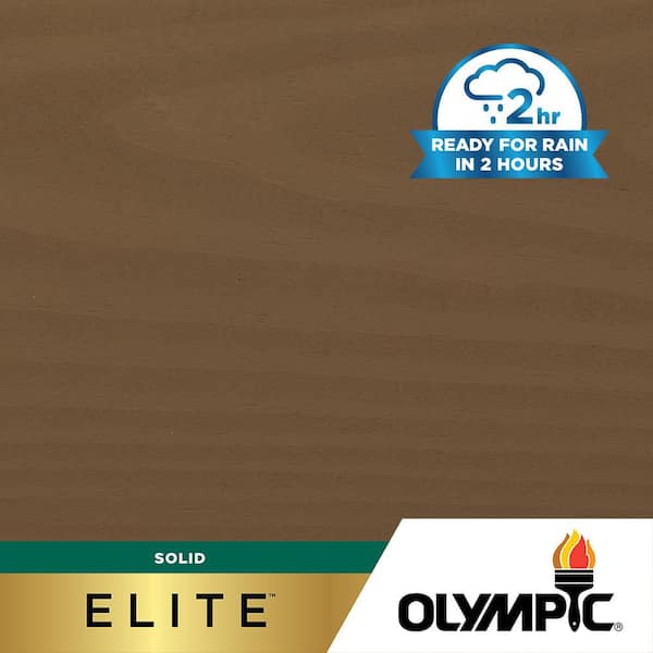 Olympic Elite 1 gal. SC-1077 Smoky Suede Solid Advanced Exterior Stain and Sealer in One