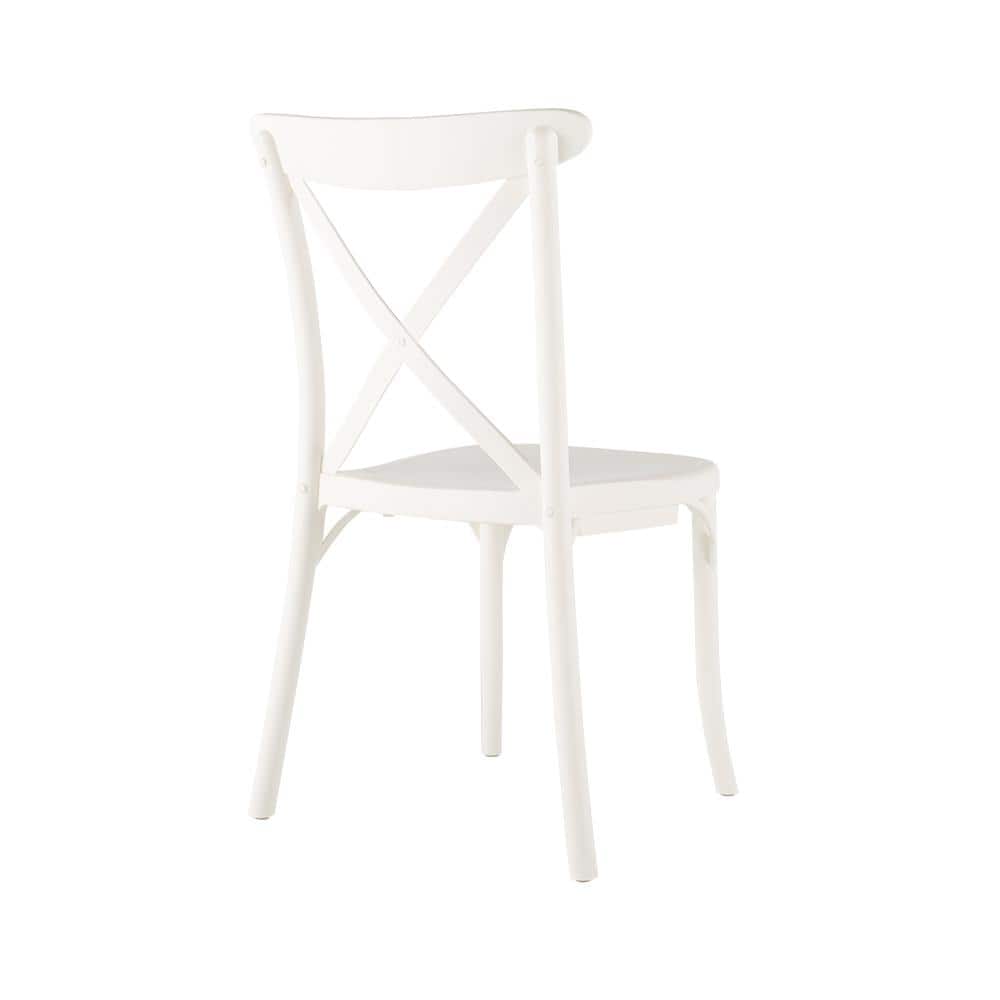 Xenia 35" High White Cross-Back Resin Side Chair (Set of 2)
