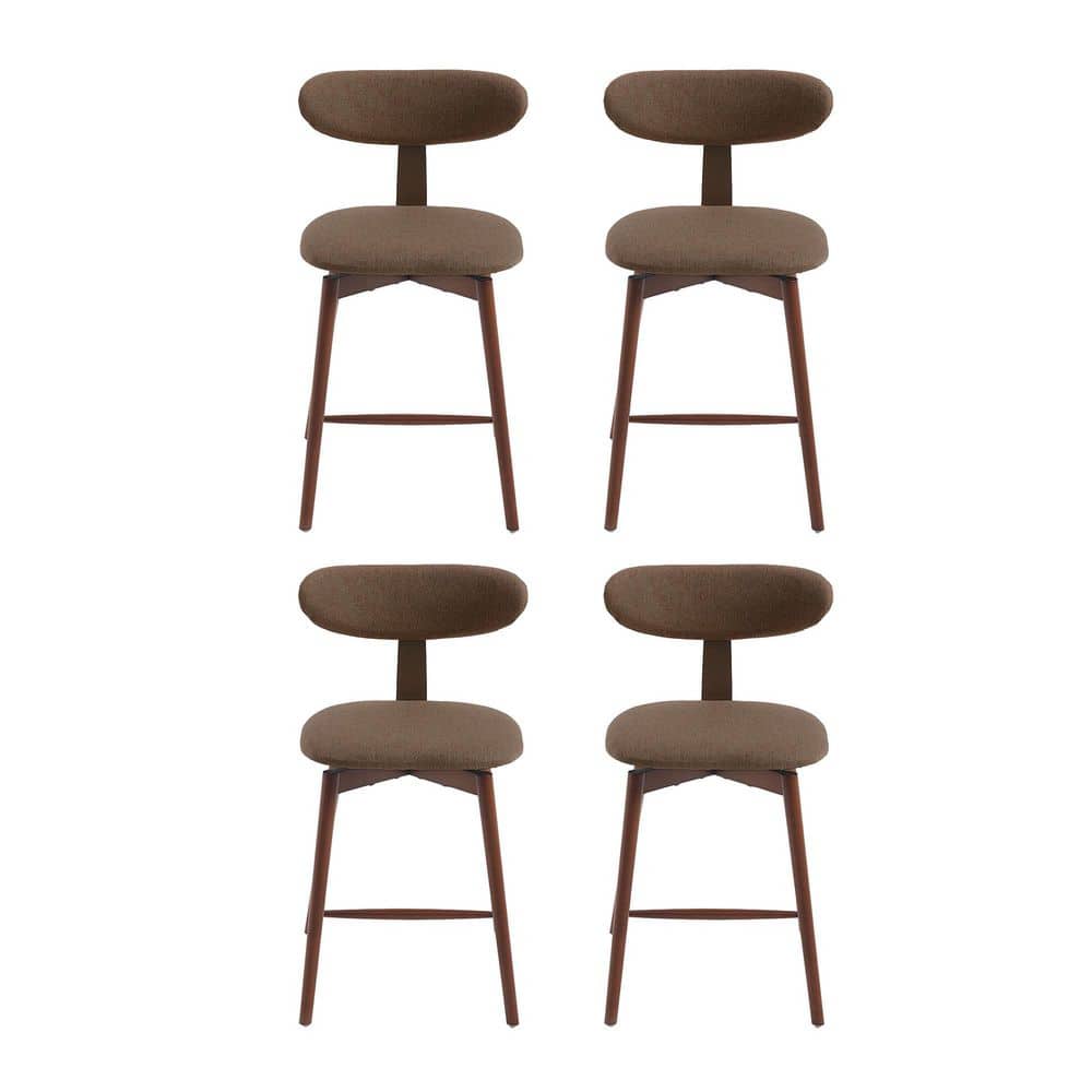 22.4 in. H Brown Low Back Solid Wood Swivel Bar Stool with Fabric Seat(set of 4) price history on PriceWatchPro