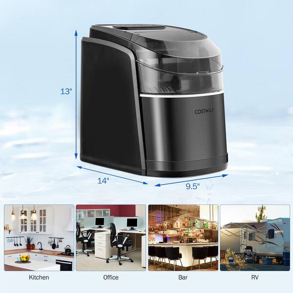 Costway Countertop Portable Ice Maker 26.5 lbs./Day Self-Cleaning Machine  with Flip Lid Black F1W-10NH80U1-MW - The Home Depot