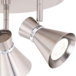 Alto 0.92 ft. 3-Light Brushed Nickel LED Fixed Track Lighting Kit with Step Head