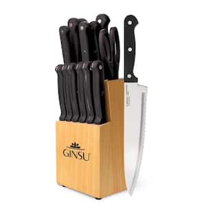 Ginsu Daku Series 4.5 in. Ceramic Coated Stainless Steel Partial Tang  Serrated Edge Black Steak Knife (Set of 6) DAK-KB-DS-006-1 - The Home Depot