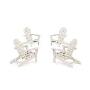 Monterey Bay 4-Piece Plastic Patio Conversation Set Adirondack Chair in Sand Castle