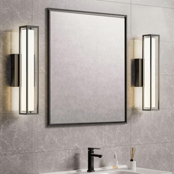 Washington 15.75 in. 1-Light Modern Matte Black Integrated LED Dimmable 3-CCT Vanity Light Bar