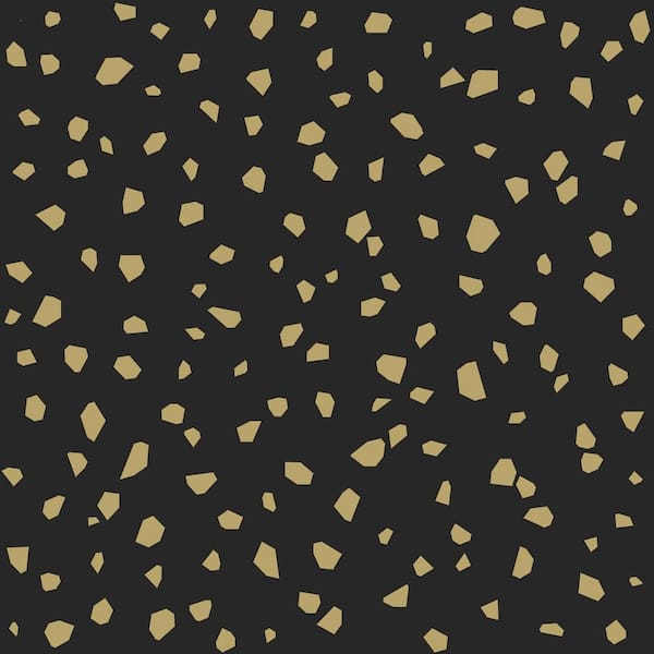 ESTA Home Confetti Black Terrazzo Non-Pasted Metallic Wallpaper Sample