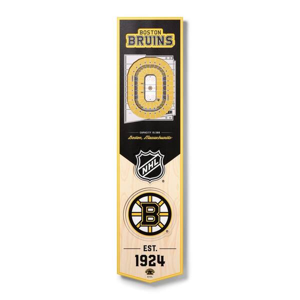 YouTheFan NHL Boston Bruins Wooden 8 x 32 3D Stadium Banner Decorative