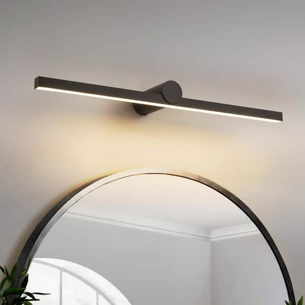 RRTYO Arhan 23.6 in. 1-Light Modern Black Linear Integrated LED Bathroom Vanity Light