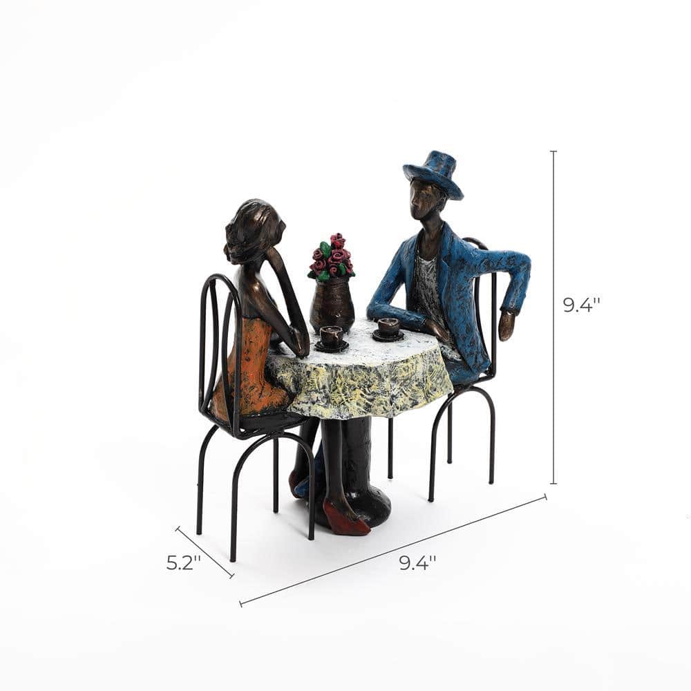 Romantic Couple Date Night Resin Figurine with Table