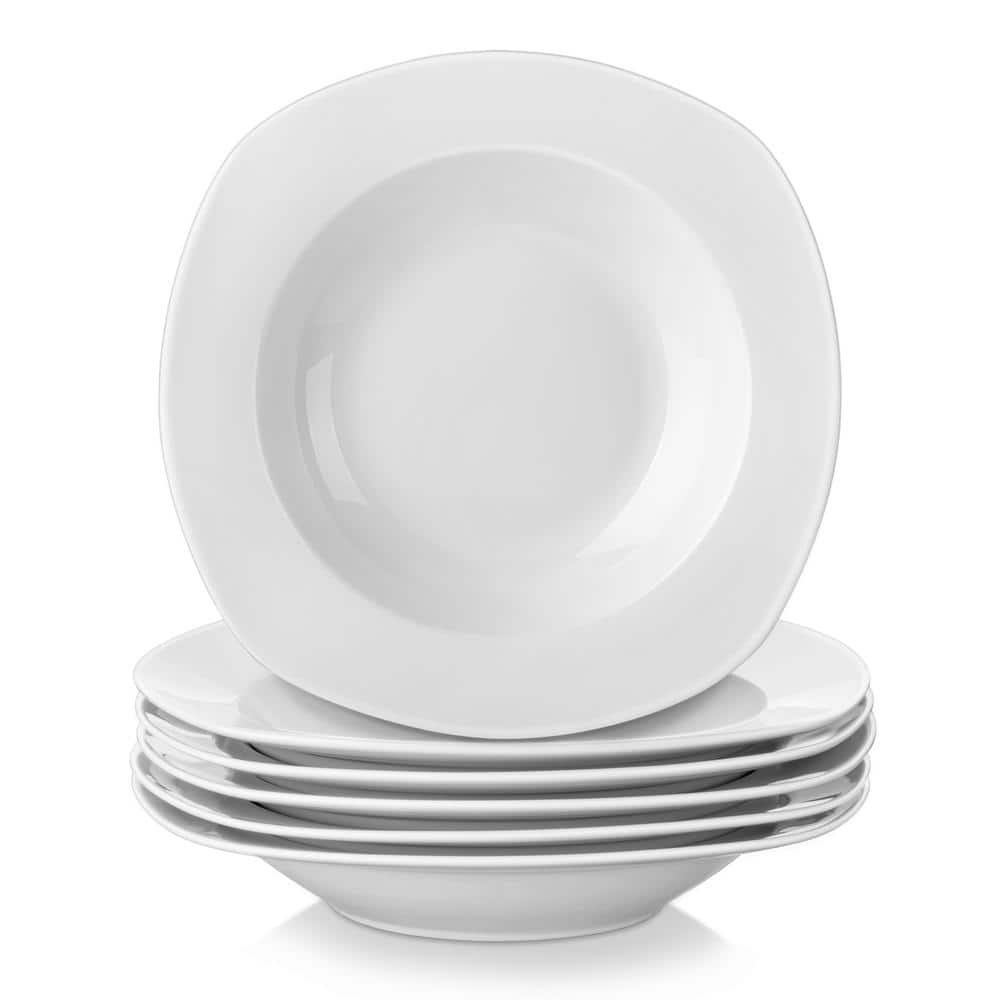 MALACASA Elisa 6-Piece 9.75 Ceramic White Porcelain Dinner Plate Set Beef  Fruit Salad Plate Dishes Dinnerware Tableware Service
