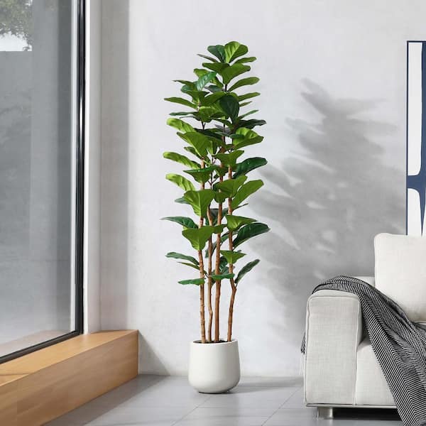 DR.Planzen 6 ft. Artificial Fiddle Leaf Fig Tree with Realistic