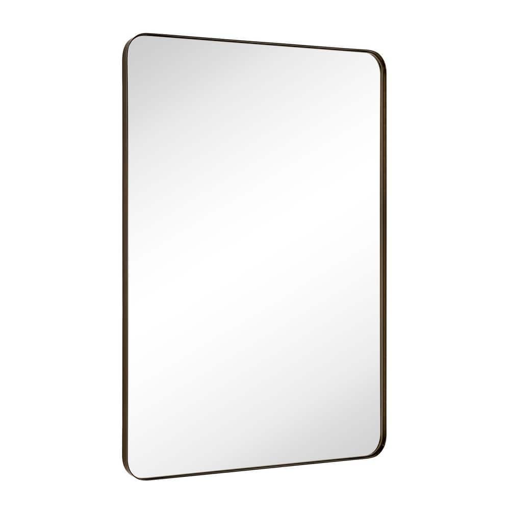 Bronze and Silver Rectangular Bathroom Vanity Mirror