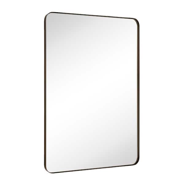 TEHOME Kengston 30 in. W x 40 in. H Rectangular Stainless Steel Framed Wall Mounted Bathroom Vanity Mirror in Oil Rubbed Bronze