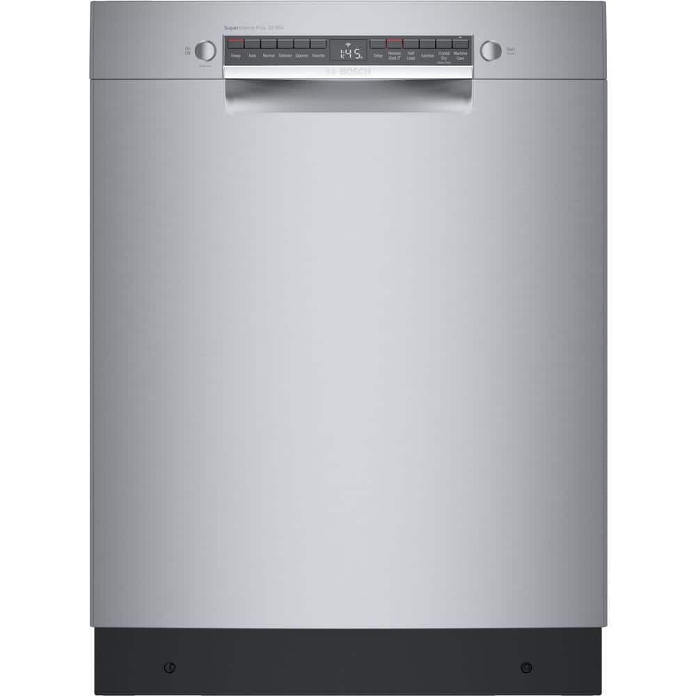 Bosch 800 Series 24 in ADA Compliant Front Control Tall Tub Dishwasher in Stainless Steel with Crystal Dry and 3rd Rack, 42dBA, Silver