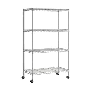 4-Tier Steel Wire Shelving System in Zinc (30 in. W x 14 in. D x 49.5 in. H)