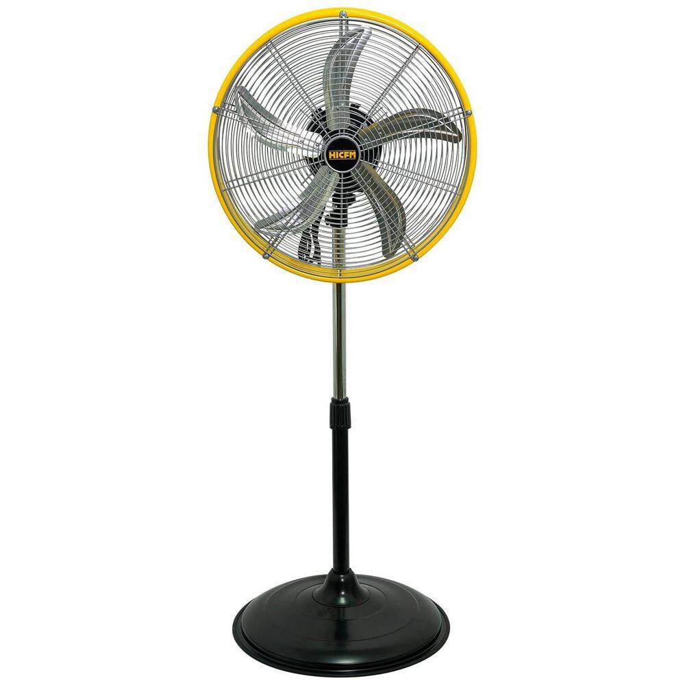 HICFM 20 in. Yellow Pedestal Fan, 5000 CFM, 1/5 HP Motor, Oscillating, 3-Speed for Commercial, Industrial - UL Listed price history on PriceWatchPro
