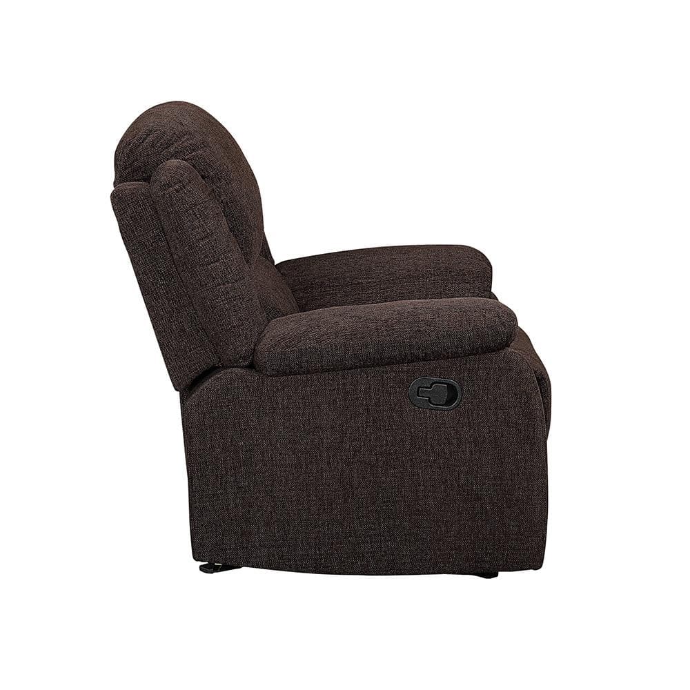 Kalen 78'' Velvety Brown Chenille Reclining Sofa with Cup Holders