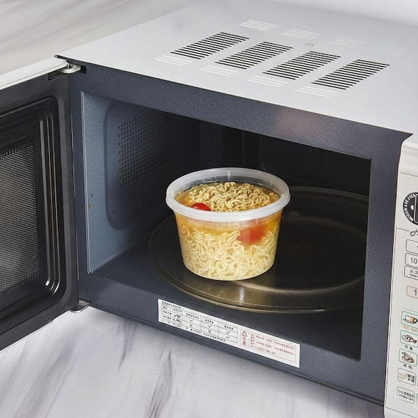 16 oz. Clear Plastic Food Storage Containers with Lids Airtight Leakproof Stackable Microwave Safe 48-Pack