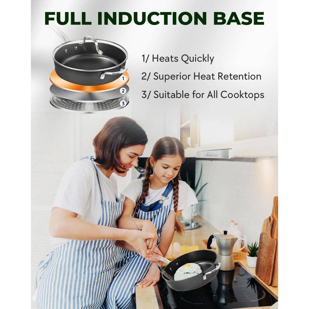 Armor Max 4 Qt Nonstick Aluminum Deep Saute Pan with Lid
