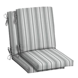 20 in. x 20 in. Oceantex Outdoor Chair Cushion in Pebble Grey Stripe