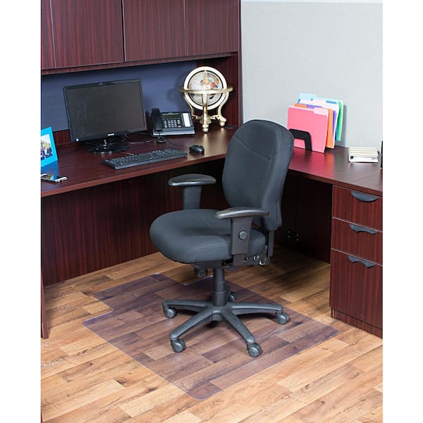 Hard Floor Office Desk Chair Mat–Black 45" x 53" With Lip Resilia 