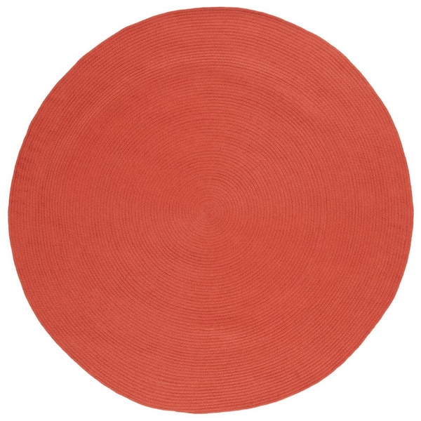 SAFAVIEH Braided Rust 5 ft. x 5 ft. Abstract Round Area Rug