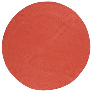 Braided Rust 6 ft. x 6 ft. Abstract Round Area Rug