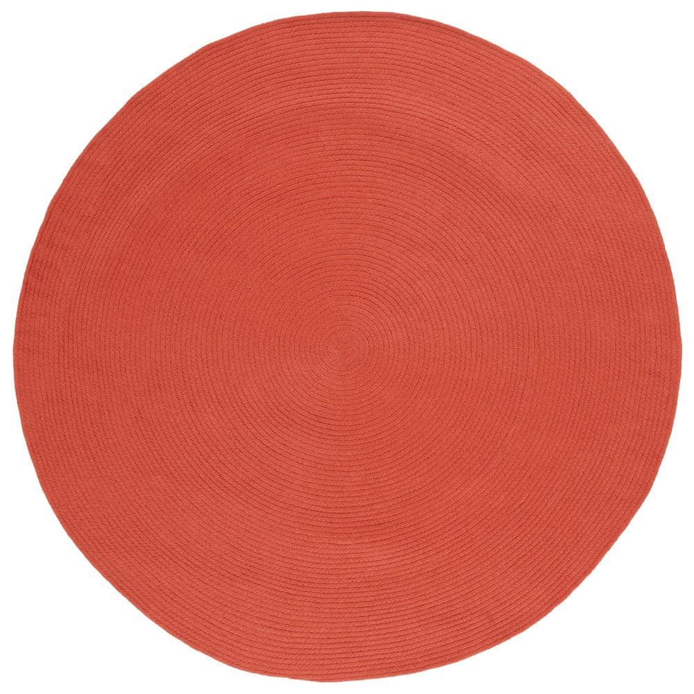 Safavieh Braided Rust 7 Ft X 7 Ft Abstract Round Area Rug Brd402p 7r The Home Depot