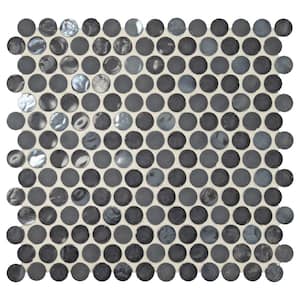 Premier Accents Caviar Penny Round 10 in. x 11 in. x 6 mm Glass Mosaic Wall Tile (0.83 sq. ft./Each)