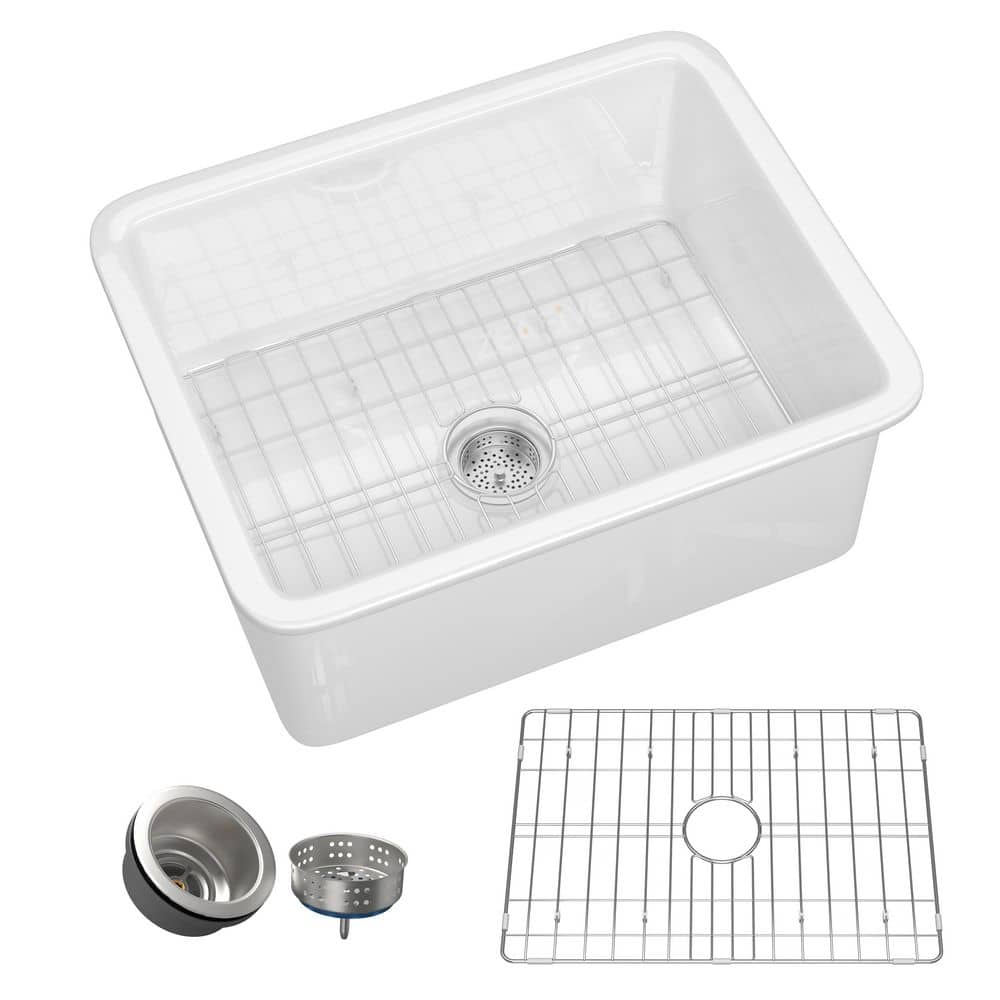 Arinco-houseです Zeafive Arco 24 in. White Kitchen Sink Drop-In / Undermount Dual