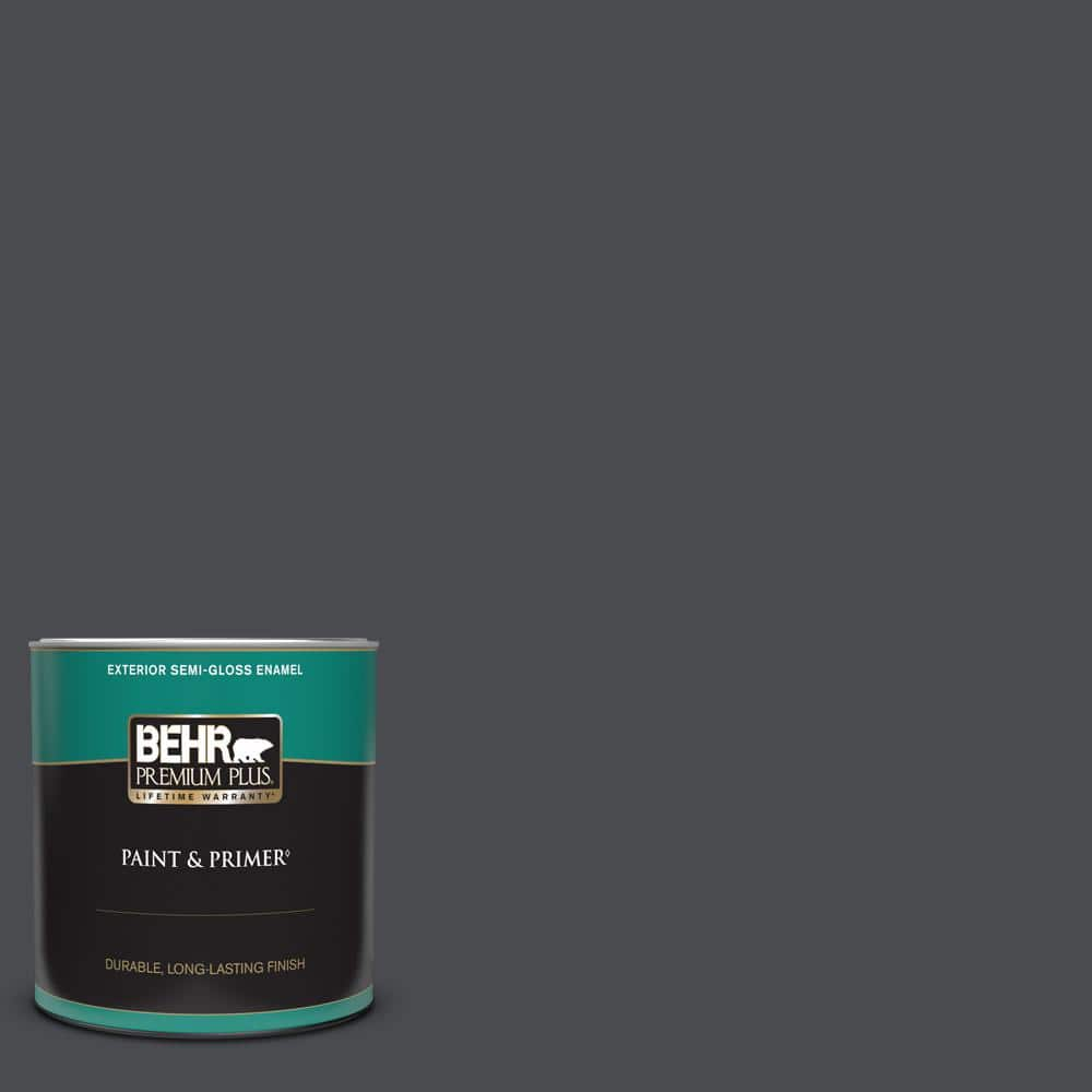 BEHR PREMIUM PLUS 1 qt. #N500-7 Night Club Semi-Gloss Enamel Exterior Paint  & Primer 534004 - The Home Depot