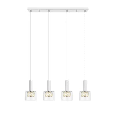 Cider IV Integrated LED Chrome Pendant with Glass Shade