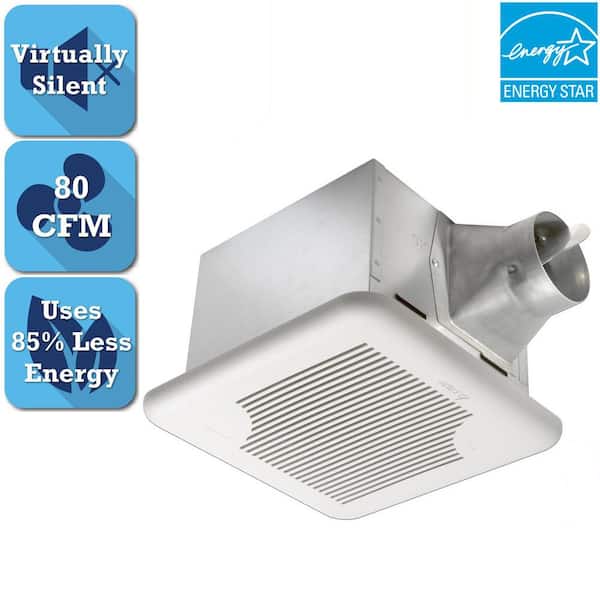 Delta Breez Signature 80 CFM Dual Speed Ceiling Bathroom Exhaust Fan with ENERGY STAR
