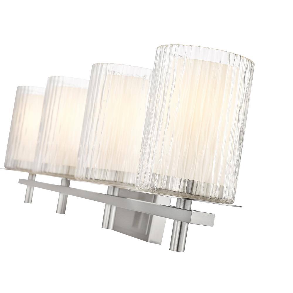 Brushed Nickel 31" 4-Light Cylinder Vanity Light