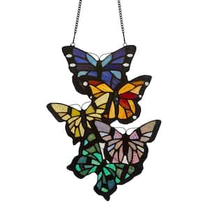 Fluttering Butterflies Stained Glass Window Panel