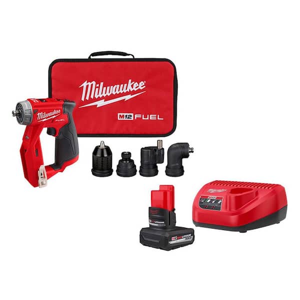 M12 FUEL 12V Lithium-Ion Brushless Cordless 4-in-1 Installation 3/8 in. Drill Driver with HIGH OUTPUT XC5. 0 Starter Kit