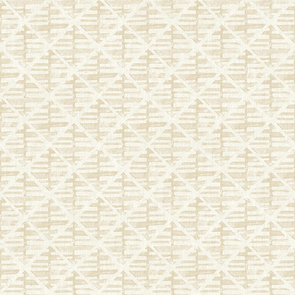 Unbranded Bazaar Collection Beige Geometric Block Print Non-Woven Non-Pasted Wallpaper Roll (Covers 57 sq.ft.)