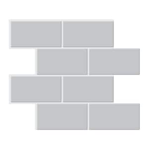 Thicker Large Subway Gray 10.6 in. x 12.5 in. PVC Peel and Stick Tile (7.4 sq. ft./10)