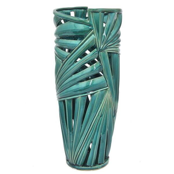 THREE HANDS Green Ceramic Vase