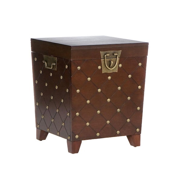 Unbranded Nailhead Espresso Trunk End Table