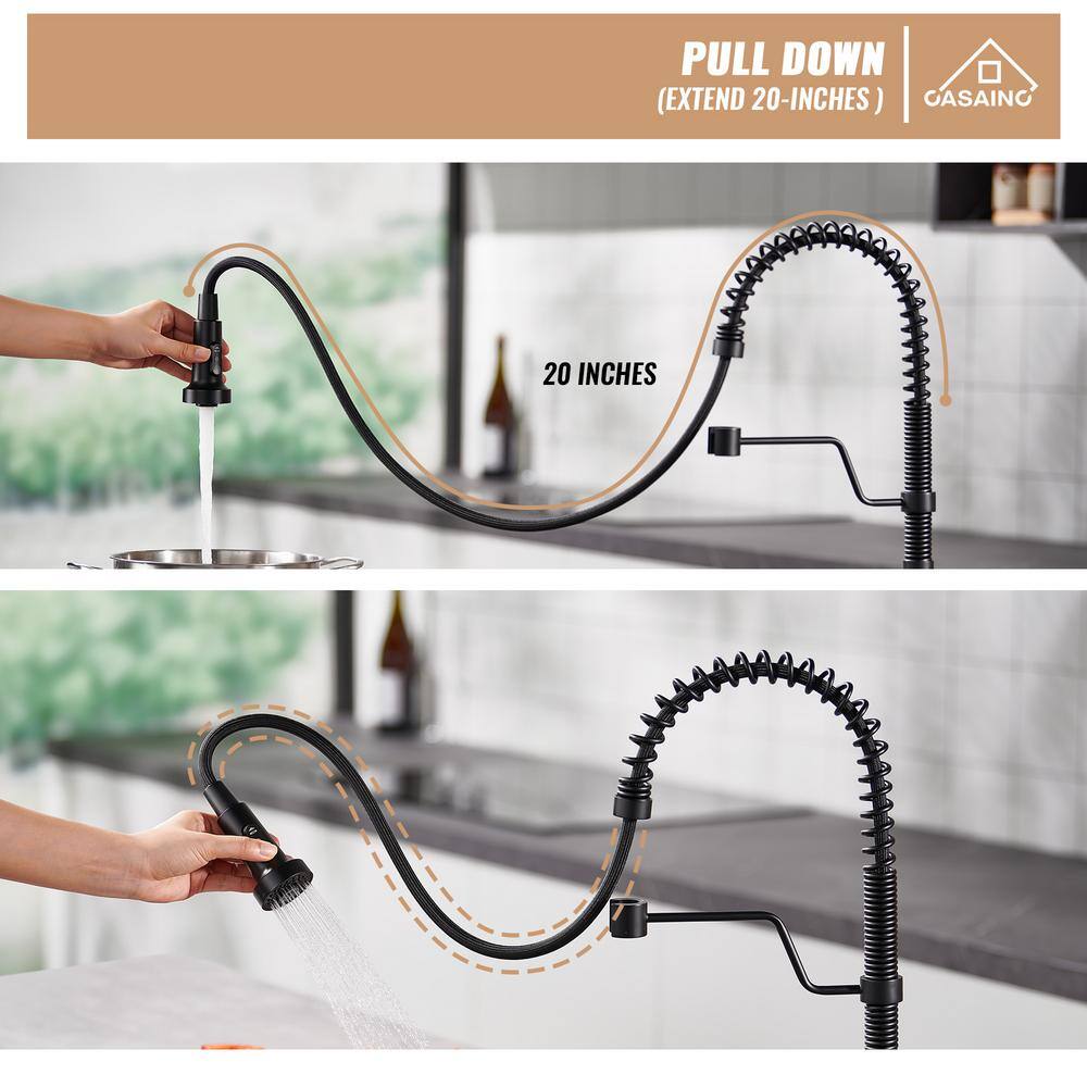 Matte Black Fireclay Single Bowl Farmhouse Sink with Faucet