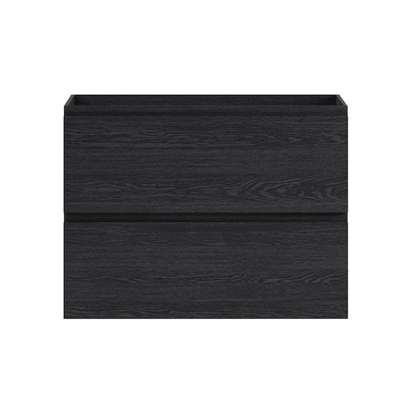 Liberte 30 in. Wall-Mounted Bath Vanity Cabinet without Top in Black Oak