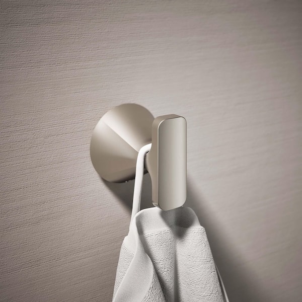 Cursiva Robe Hook in Vibrant Brushed Nickel