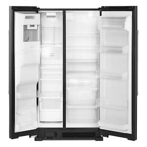 24.5 cu. ft. Side by Side Refrigerator in Black with Exterior Ice and Water Dispenser