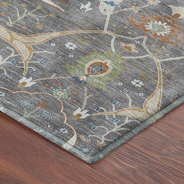Mayfield Premium Machine Washable Abstract AMF2250 Gray 5 ft. x 7 ft. 6 in. Area Rug
